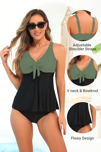 Image of Yonique Women's Flowy Tankini Top - Modest Swim Top with Loose Fit, No Bottom