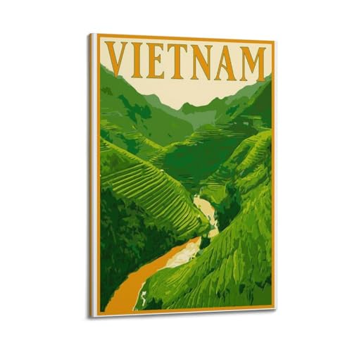 Poster mural Vietnam 40x60 cm sur toile artistique supérieure style cadre