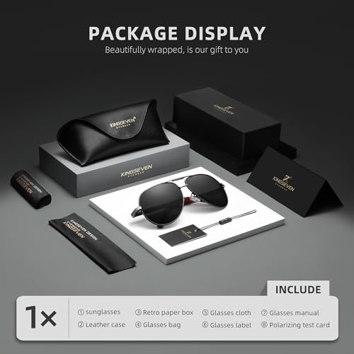 Image of KINGSEVEN Men Vintage Aluminum Polarized Sunglasses Classic Brand Sun glasses Coating Lens Driving Eyewear For Men /Women