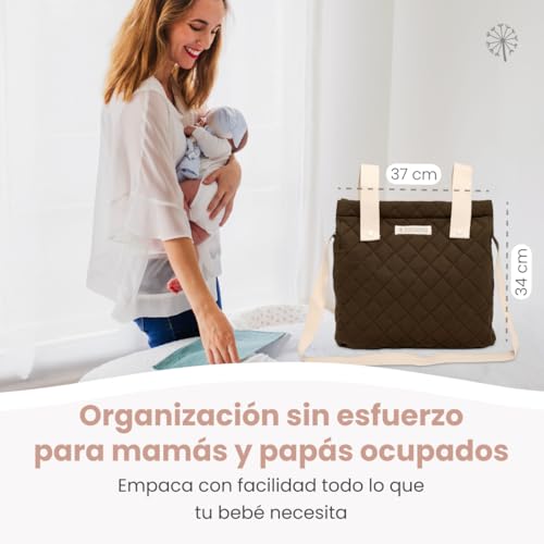 MIMUSELINA Bolso Carro Bebe | Pañalera Bebe organizador para silla paseo con gran capacidad | Bolso Maternidad Elegante y Práctico | Hecho en España | Musk Standard - imagen 4