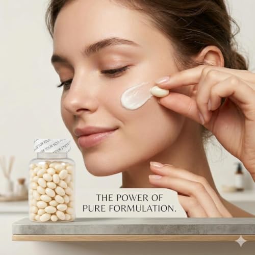 Image of Skin Brightening Capsules with Vitamin C & Biotin, Supports Radiant Glow, Even Skin Tone & Anti-Aging, 40 Veggie Capsules