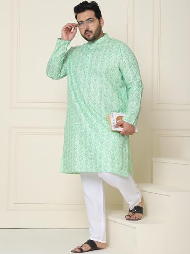Image of SOJANYA Plus(Since 1958) Men's Cotton Checked Kurta