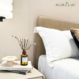 Reed diffuser sets with sticks and real dried flowers 67oz 200ml lemon sage long lasting fragrance natural design perfect for home bathroom shelf decor ideal gift  urban country home decor