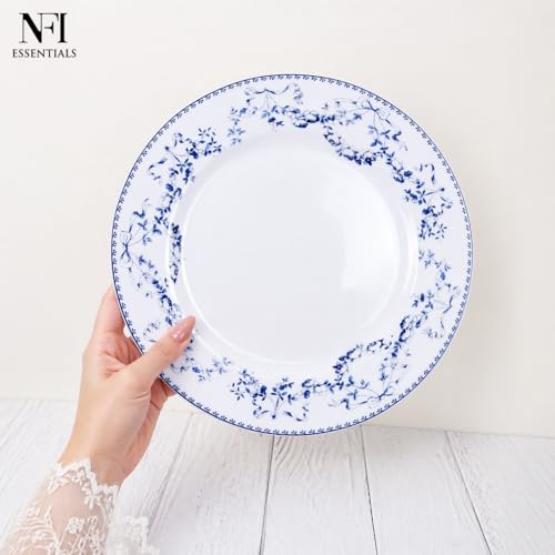 Image of NFI essentials 10.5 Inch Premium Ceramic Dinner Plate, Serving Plate for Main Course, Pasta, Rice, Salad & Meals, Dishwasher Safe Kitchen Dinner Plate.