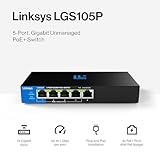 Linksys 5-Port Gigabit Unmanaged PoE+ Switch | Energy-Efficient Ethernet | Full-Duplex Flow Control | Ideal for Small and Home Offices | Fanless Design and Metal Casing | 60W PoE Budget - Image 2