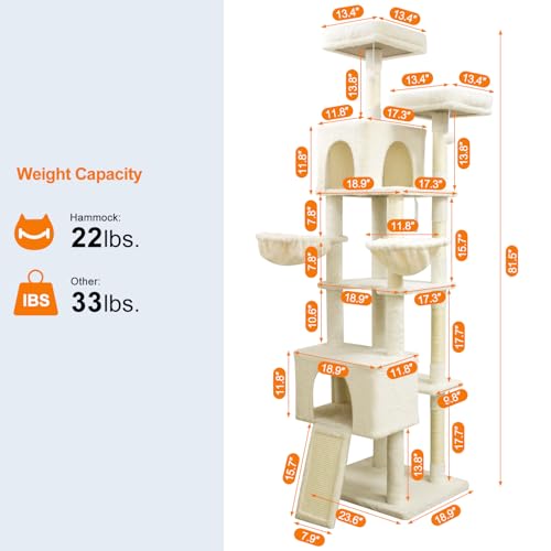 Árbol para gatos grande para interior beige miniatura 6