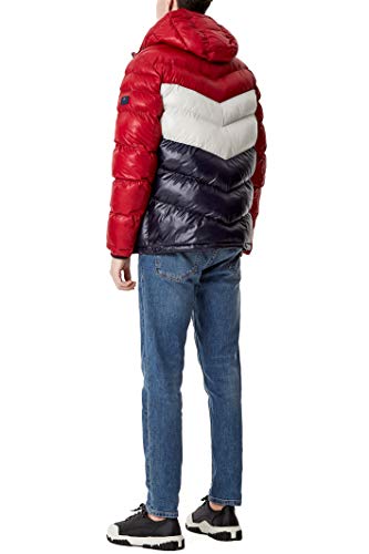 Tommy Hilfiger Men's Midweight Chevron Quilted Performance Hooded Puffer Jacket2