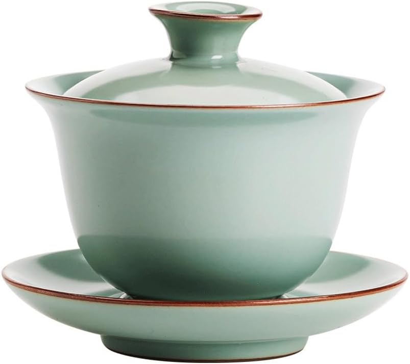 Tianqing Ruyao Sancai Lid Bowl Ice Cracked Sliced Ceramic