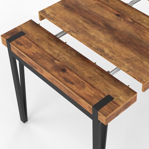 Console Table Extensible 10 Pers Bois Vieilli IDMarket