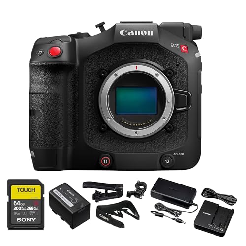 Canon EOS C80 Cinema Camera – Full-Frame 6K RF-Mount Camera with BSI Sensor, C-Log 2/3, Built-in ND Filters & Dual Pixel AF (6389C002) + 64GB Memory Card