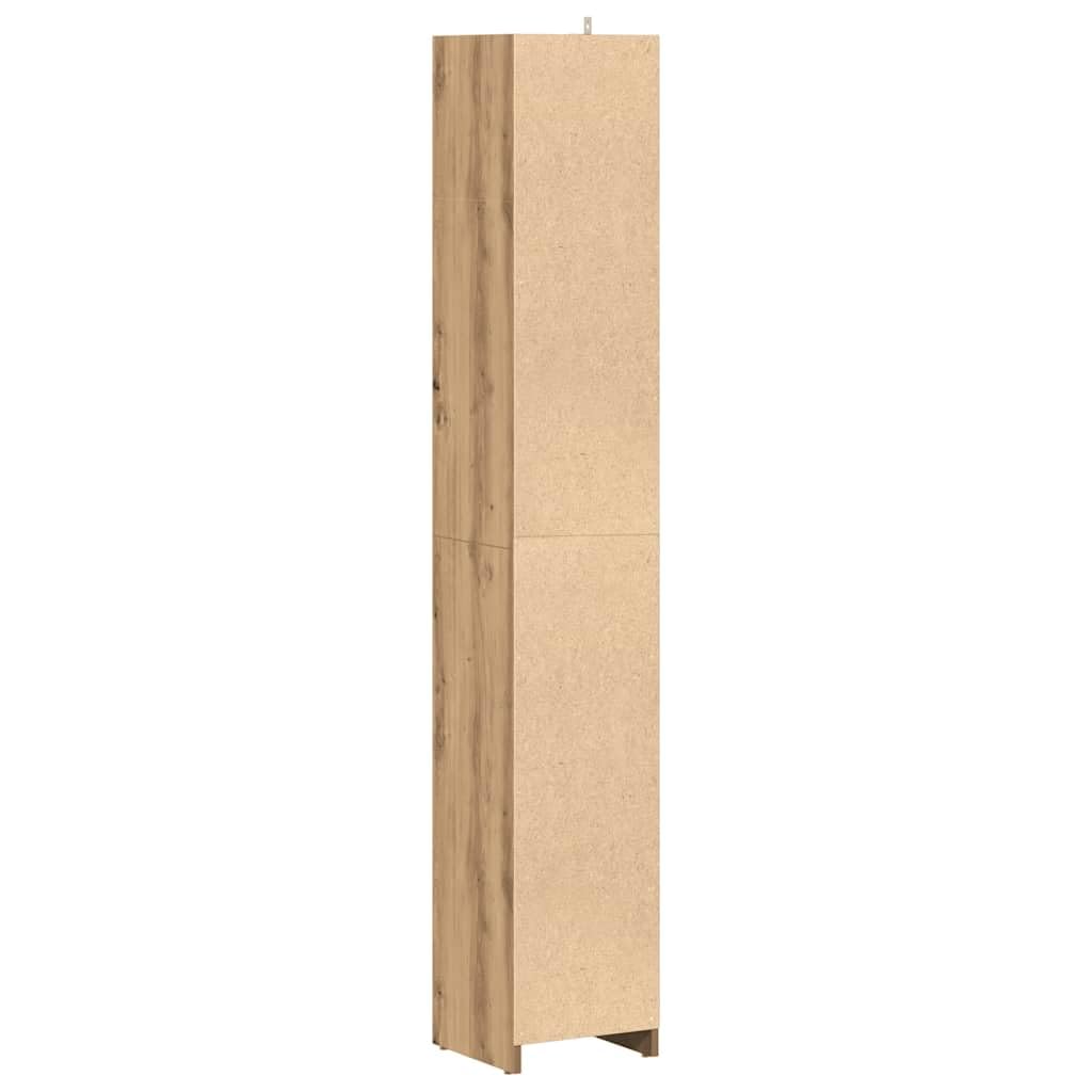 vidaXL Armario de baño Madera ingeniería Roble Artisan 30x30x183,5 cm, Mueble de baño, Armario de Aseo, Armario de almacenaje para baño