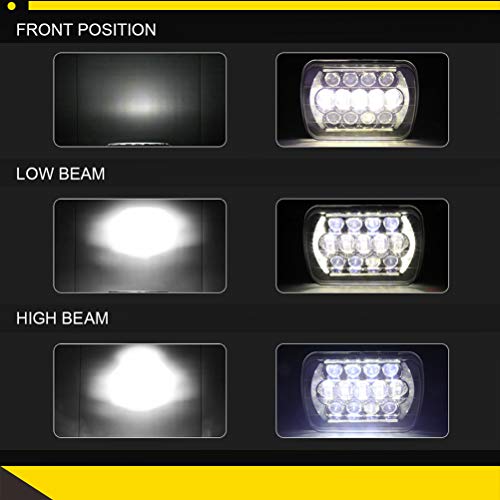 Cciyu Led Headlight Square 7 Inch Sealed Beam Hi Low Beam And Drl Square Headlamp Replacement For 1986-1995 For Jeep Wrangler Yj 1984-2001 For Jeep For Cherokee Xj #TOP6