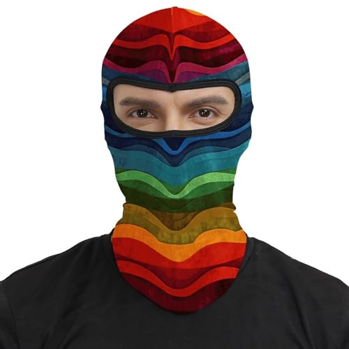 Balaclava para Moto de Hombre y Mujer con Estampado Arcoíris, Máscara Completa para Casco y Calentador de Cuello miniatura 2