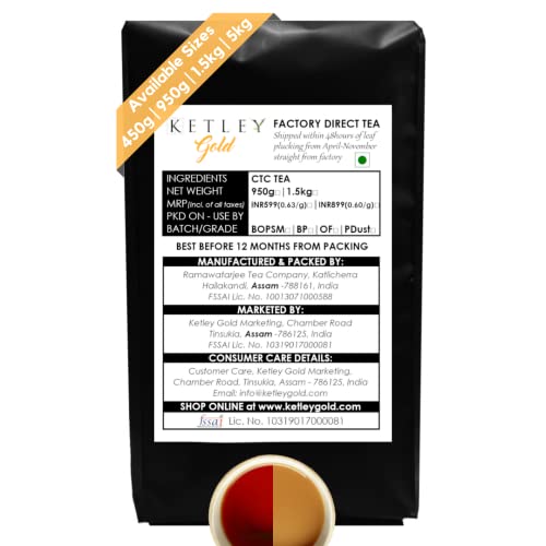 Image of Ketley Gold Assam Tea - Factory Direct, 1500g | Garden Fresh shipped within 48 Hours of Plucking from Katlicherra Tea Estate
