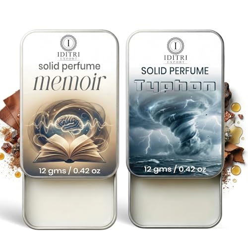 Image of Solid Perfume |Typhon&Memoir Alcohol Free Wax Perfume Balm, Long Lasting | Pocket Tin 12g, Pack Of 2| Non Greasy Smooth Glide, Travel Friendly Men And Women