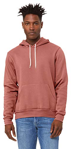 BELLA+CANVAS Unisex Sponge Fleece Pullover Hooded Sweatshirt L MAUVE