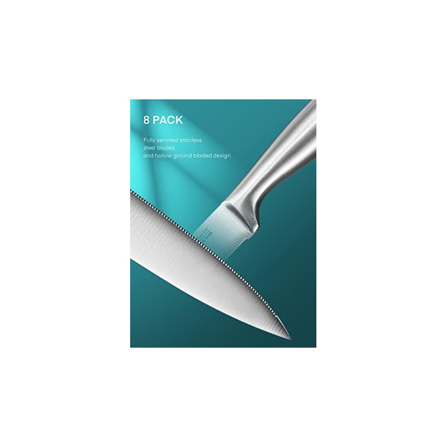 DPerlla-Steak-Knives-Micro-Serrated-Steak-Knife-Set-of-8-High-Carbon-Stainless-Steel-Steak-Knives-Set-Elegant-Sharp-Kitchen-Steak-Knife-Set-Silver D.Perlla Steak Knives, Micro Serrated Steak Knife Set of 8, High Carbon Stainless Steel Steak Knives Set, Elegant Sharp Kitchen Steak Knife Set, Silver