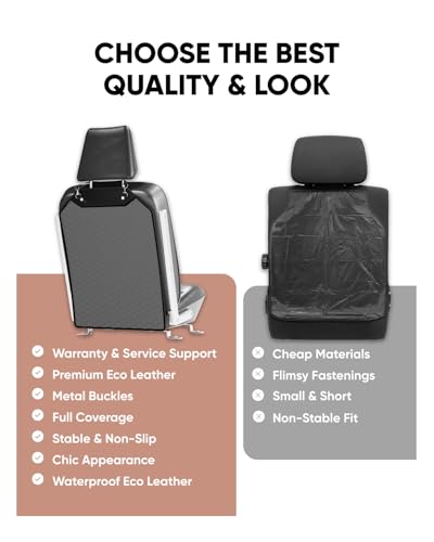 Image of Owleys Set Seat Back Organizer & Car Seat Protector Hexy Waterproof & Non-Slip Protector for Child Car Cushion for Leather and Fabric Seats (Gray Set 2)