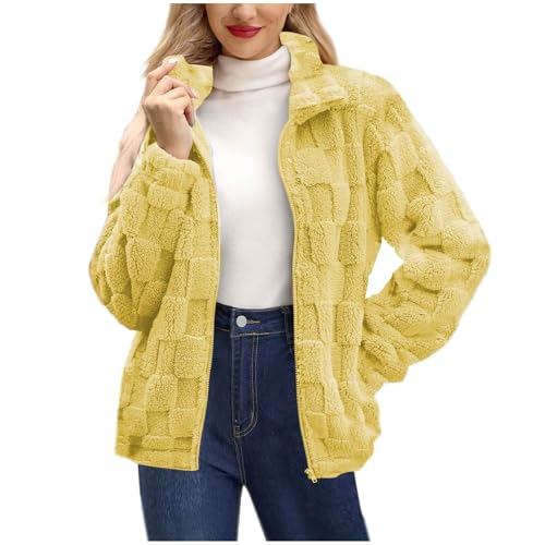 Womens Loose Fit Neck Jacket Outfits for Women Long Sleeve Thermal Fuzzy Basic Fall Winter Coats 2025 Fashion Y2K