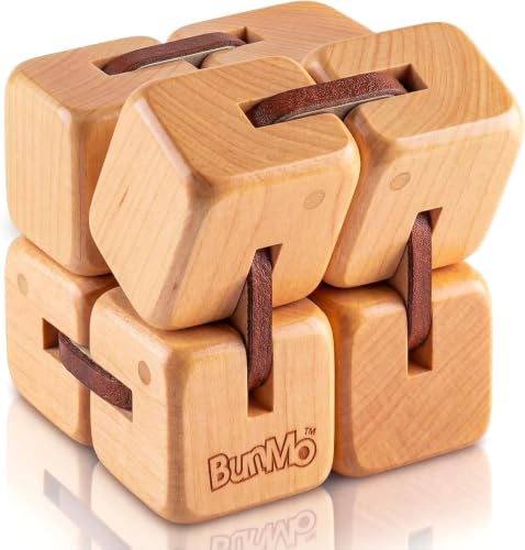 BunMo Wooden Fidget Cube – Beechwood...