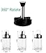 Mlici Oil and Vinegar Dispenser Set of 6 Bottles, Stainless Steel Salt Pepper Holder with 360° Rotating Holder, Cruet Soy Sauce - Premium Glass Condiment for Kitchen, Tabletop, Kitchen Containers