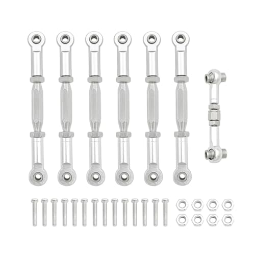 Rc Special Connecting Rod for Slash for Vxl for Stampede for Hoss 2wd 1/10 Metal Camber Link Rod Linkage Set Sivler RC Car Parts and Accessories Upgrade Replacement Use