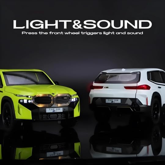 Image of B.M.W XM SUV Scale 1:24 Diecast Model Car | Zinc Alloy Metal Pull Back Die-Cast Car with Openable Doors Sound and Light Indoor Outdoor Toy Car for Kids | Best Gift Toys for Boys & Girls