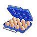 Porta Uova Frigorifero Portauova Contenitore Uova Portatile a 12 Slot Riutilizzabile a Doppio Lato con Coperchio e Maniglia per Barbecue da Campeggio,In Plastica