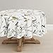 Horaldaily Spring Summer Tablecloth 70x70 Inch Round, Birds Branch Floral Table Cover for Party Picnic Dinner Decor