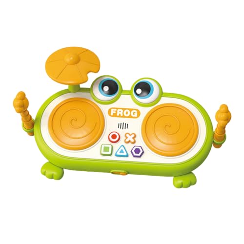 Set de tambor infantil educativo con iluminación interactiva de rana