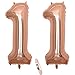 Produktbild 2 Luftballons Zahl 11, Nummer 11 Luftballon Rosegold Mädchen ,40" Aufblasbar Helium Folienballon Roségold Ballons Figuren ,Riesen Ballon für Geburtstag Party Dekoration, Abschlussball (xxxl 100cm)