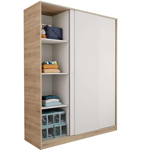 Abitti Armario Tibet 3 Puertas correderas Color Cambrian y Blanco 150x200x55 cm