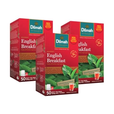 Dilmah English Breakfast - 150 tea bags - Robust Single Origin Ceylon Black Tea with color, strength and aroma Cover