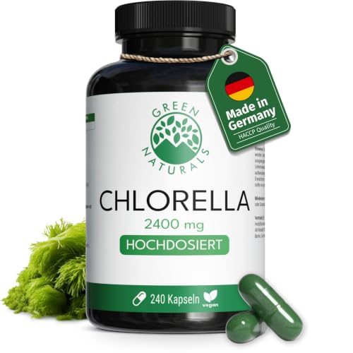 Green Naturals Chlorella Hochdosiert: 2.400 mg Pulver 240 Kapseln