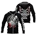 Produktbild YOROOW-OUTDOOR Odin Thor Hammer Wikinger Tattoo Herren Sweatshirt, Walhalla Langarm Hoodie Lässige Pulloverjacke für Herbst,Zip Hoodie,XXL (1221SUNY)