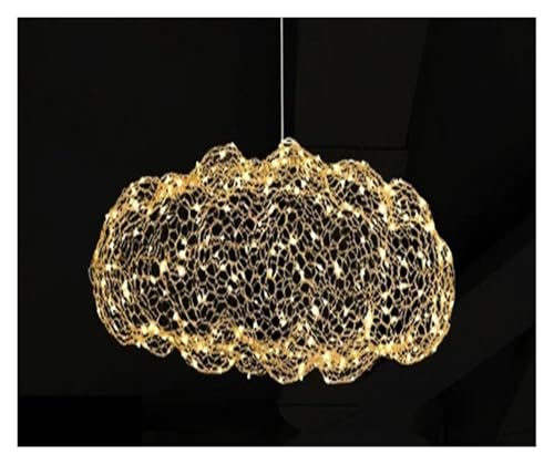 Lustre nuage creux doré pour éclairer un salon sombre
