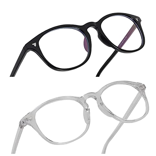 Image of IFLASH Blue Light Blocking Glasses Gaming Filter Transparent Round Eyeglasses for Eye Protection Men Women, Computer /Tablet /Laptop /Mobile /TV, Anti-blue & Anti eyestrain
