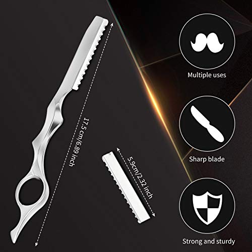 11 Pieces Hair Styling Razor Hair Thinning Comb Hair Texturizing Cutting Razor Comb With Replacement Stainless Steel Razors For Salon Home Use (Silver) #TOP1
