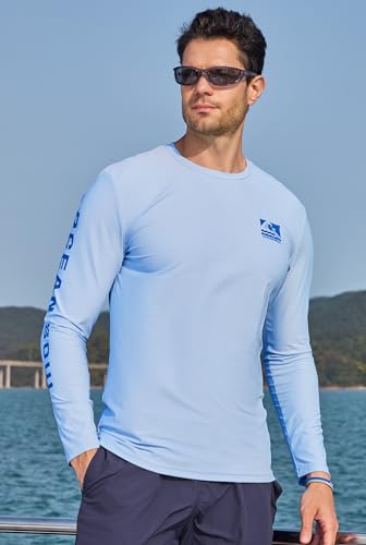 Image of Mens UPF 50+ Rash Guard Quick Dry Lightweight Summer UV Sun Protection Long Sleeve Swim Shirt (S-XXL)