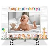 Zwsrplo My First Year Birthday Picture Frame, Mothers Day 1st Birthday Gifts Baby Boys Girls Picture Frame, Grandkids Photo Frame Desk Decor Grandparents Photo Frame 4x6 Horizontal -small09