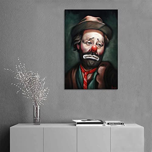 Bzo Emmett Kellys Hobo Clown Face Portrait Poster Decorative Painting Canvas Wall Art Living Room Posters Bedroom Painting 12X18Inch(30X45Cm) #TOP4