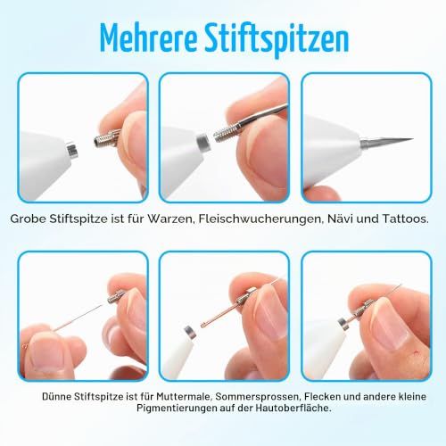 Foto von Muttermal Entfernen, Warzen Entfernen mit 9 Stärke Sicher FDA Zertifiziert Elektrisch Entfernung Stift für Muttermale, Warzen, Tattoo, Altersflecken auf Gesicht, Hand und Körper