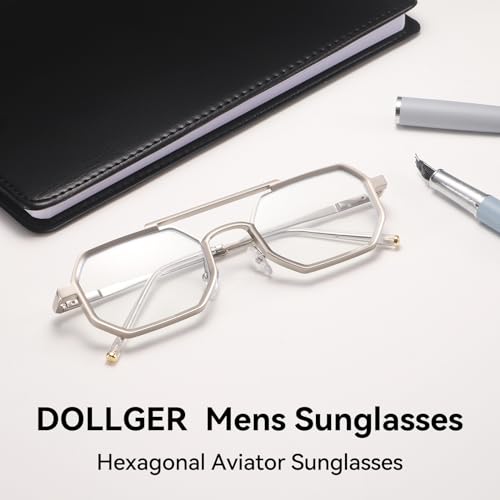 Dollger square aviator blue light glasses for men Retro steam punk sunglasses men Metal Frame UV 400 Protection2