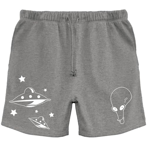 Ripple Junction American Dad Roger and UFOs Men's Drawstring Lounge Shorts Heather Grey XX-Large