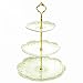 MALACASA, Series Sweet.Time, Vassoi per torte, (14,24, 20,32 e 25,4 cm) Stoviglie in porcellana 3 Strati di Piatti, Ciondolo in argento per dessert, frutta, muffin, colore verde