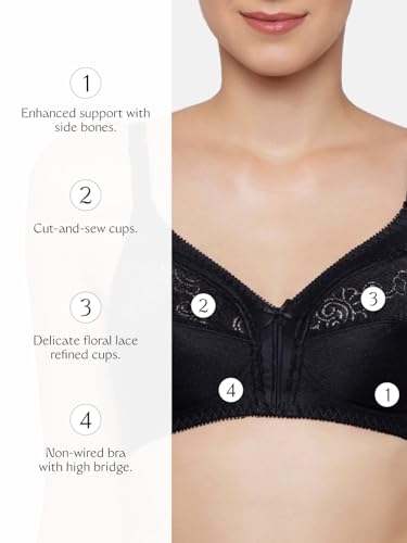 Image of Triumph Claudette Classics Women Bra | Non Wired, Non Padded | Cups with lace | Full Coverage, Cut & Sew | Soft and Breathable Fabric | All-Day Comfort | Pack of 1