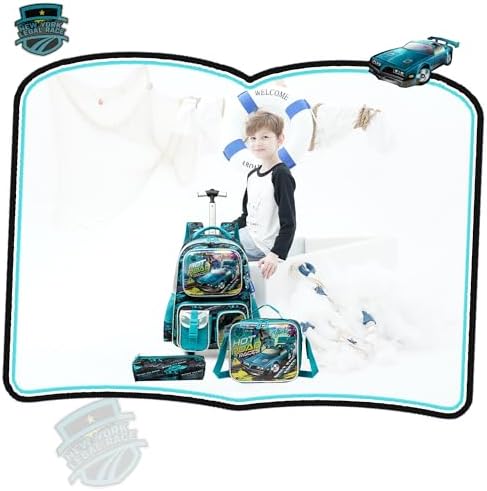 Meetbelify Bowknot Rolling Backpack for Gilrs Backpacks with Wheels Kids Wheeled Suitcase Luggage