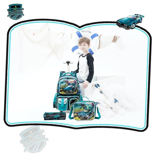 Meetbelify Bowknot Rolling Backpack for Gilrs Backpacks with Wheels Kids Wheeled Suitcase Luggage