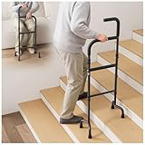 Stair Canes for Seniors, Adjustable Height Stair Lifts for Seniors, Portable Lightweight Stairlifts for Stairs, Slip-Resistant & Sturdy Stairlifts for Elderly - 300lbs Capacity, Fits Standard Steps