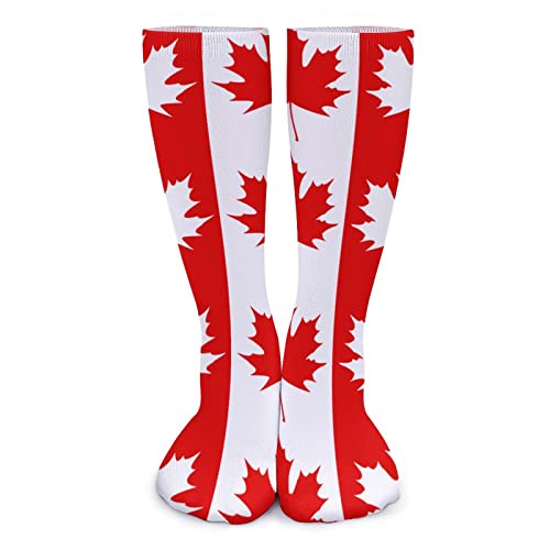 Canadian Maple Leaf Knee High Socks Thermal Stockings Cushion Sport Tube Socks for Women Men